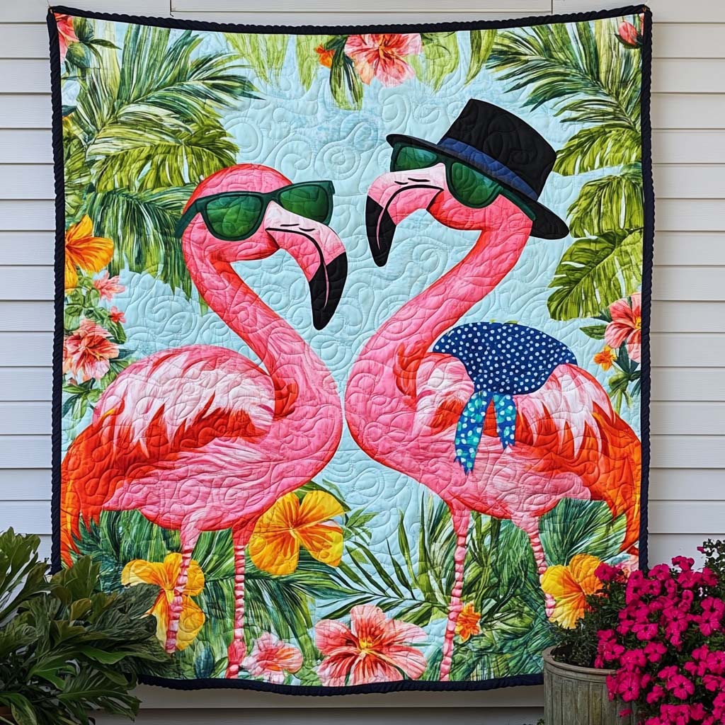Floaty Flamingo Quilted Blanket NCU0NT7836