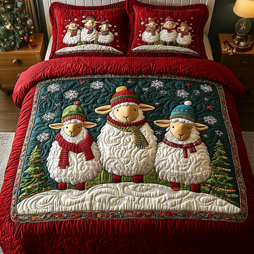 Flock of Joy 3-Piece Quilted Bedding Set NCU0VH1135
