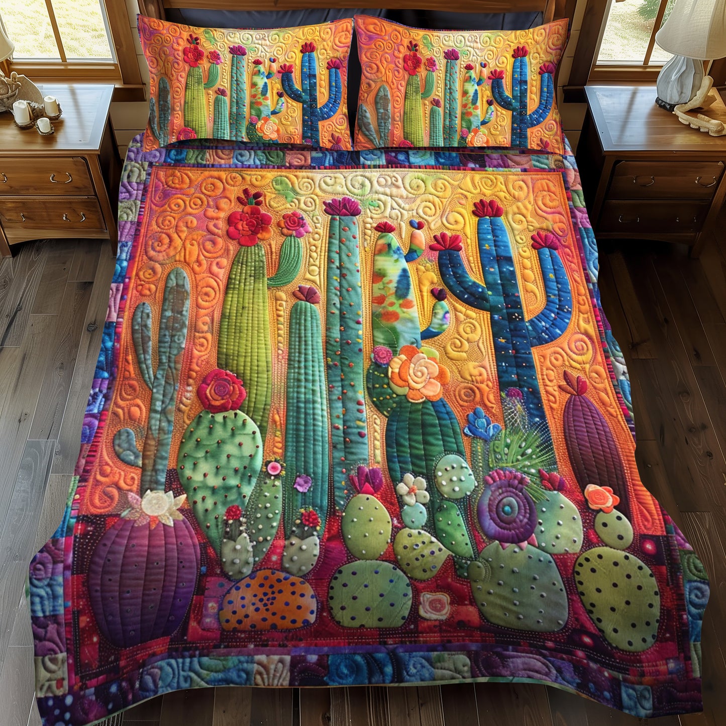 Cactus Quilted Bedding Set NCU0VT08