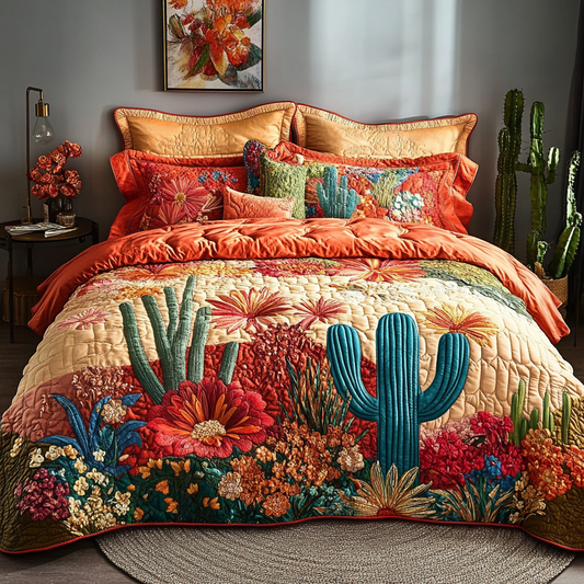 Flora Dream 3-Piece Quilted Bedding Set NCU0VH5990