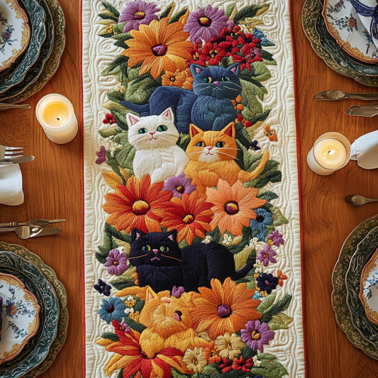 Flora Friends Quilted Table Runner NCU0VH5040