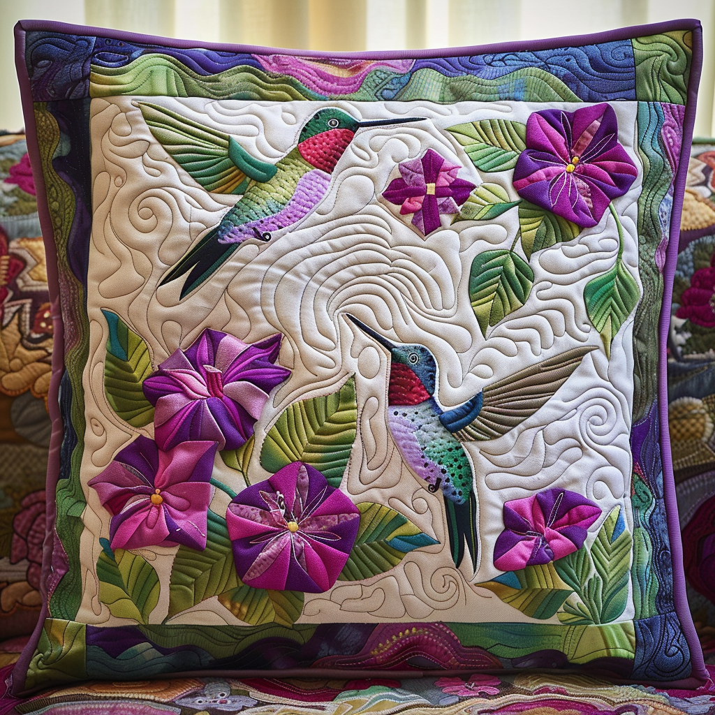 Floral Flight  Quilted Pillow Case NCU0PT102