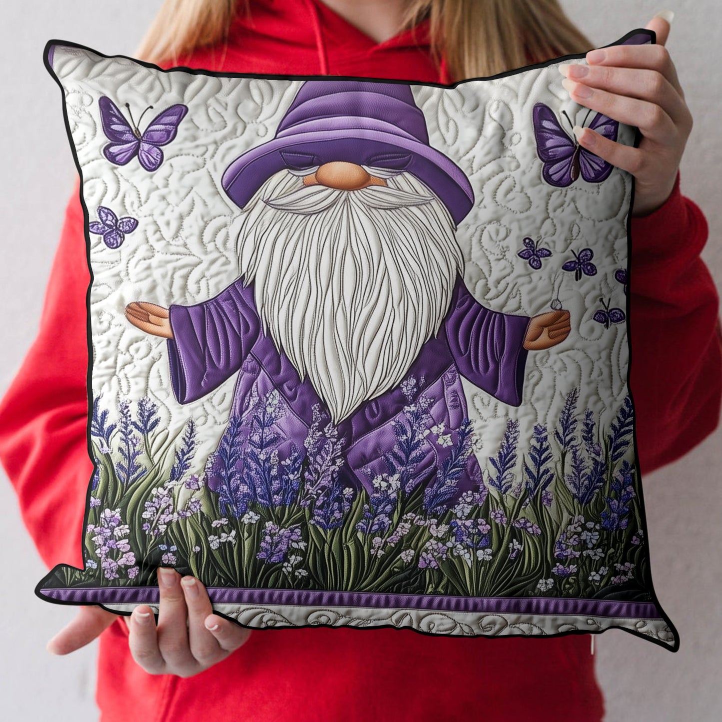 Floral Haven Gnome Quilted Pillow Case NCU0PT3723