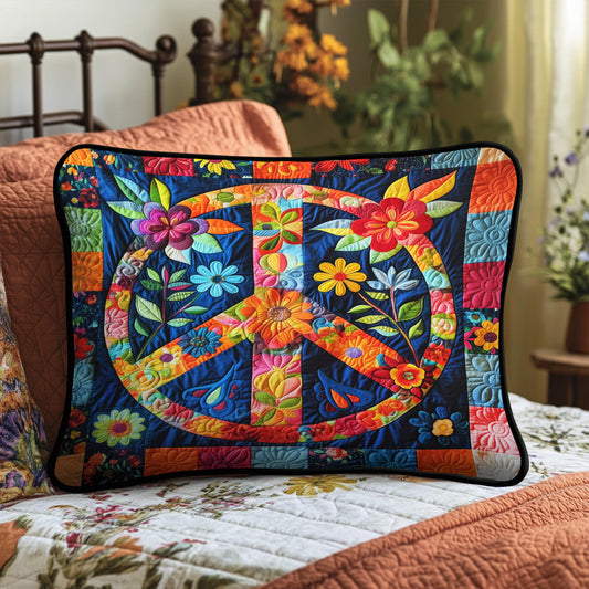 Floral Peace Quilted Bedding Pillow Case NCU0PT4329