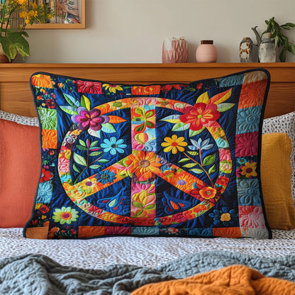 Floral Peace Quilted Bedding Pillow Case NCU0PT4329