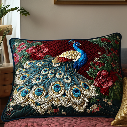 Floral Peacock Quilted Bedding Pillow Case NCU0DV6475