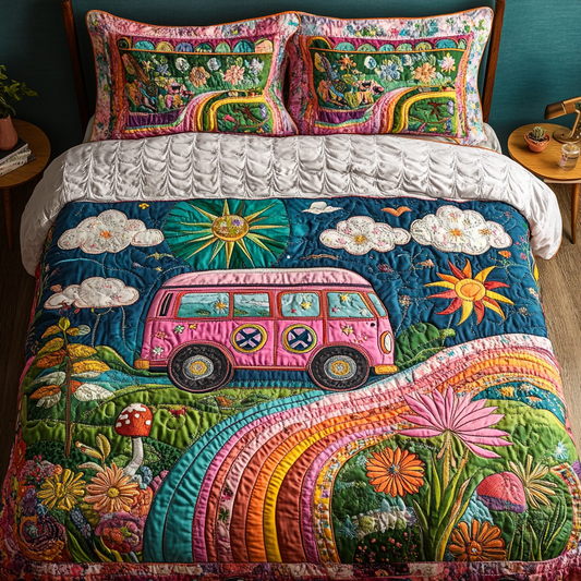 Floral Adventure 3-Piece Quilted Bedding Set NCU0DK4350