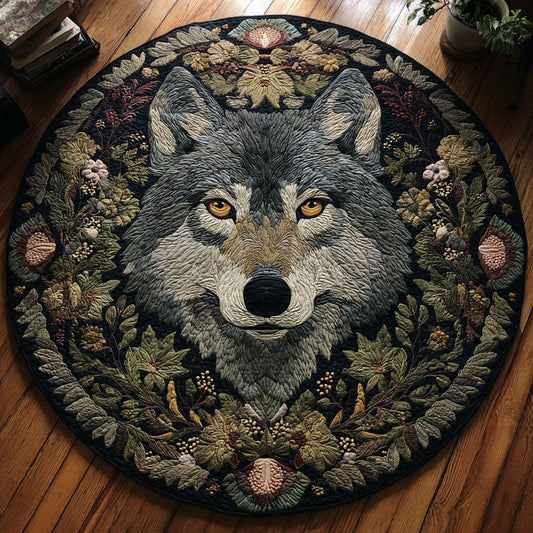 Floral Alpha Quilted Round Mat NCU0TV060