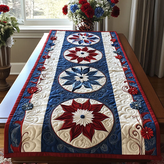 Floral Americana Quilted Table Runner NCU0PT4194