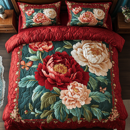 Floral Bliss 3-Piece Quilted Bedding Set NCU0DK6653