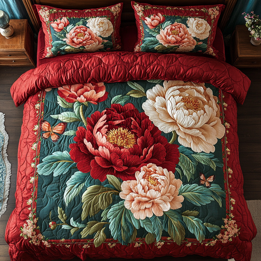 Floral Bliss 3-Piece Quilted Bedding Set NCU0DK6653