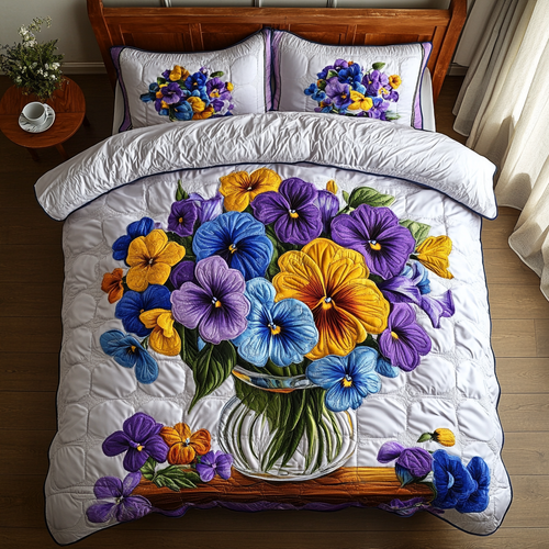Floral Bliss 3-Piece Quilted Bedding Set NCU0DK6689
