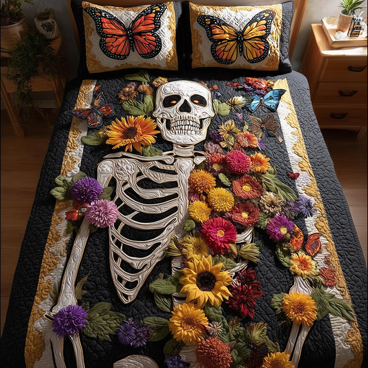 Floral Bones Quilted Bedding Set NCU0TH3203