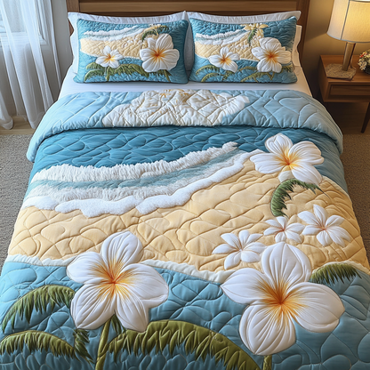 Floral Breeze 3-Piece Quilted Bedding Set NCU0DK5964