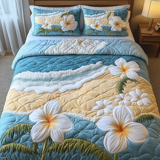 Floral Breeze 3-Piece Quilted Bedding Set NCU0DK5964