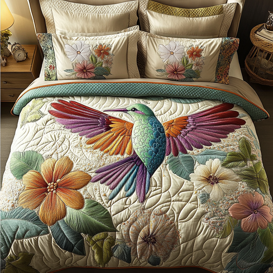 Floral Breeze 3-Piece Quilted Bedding Set NCU0VL2140