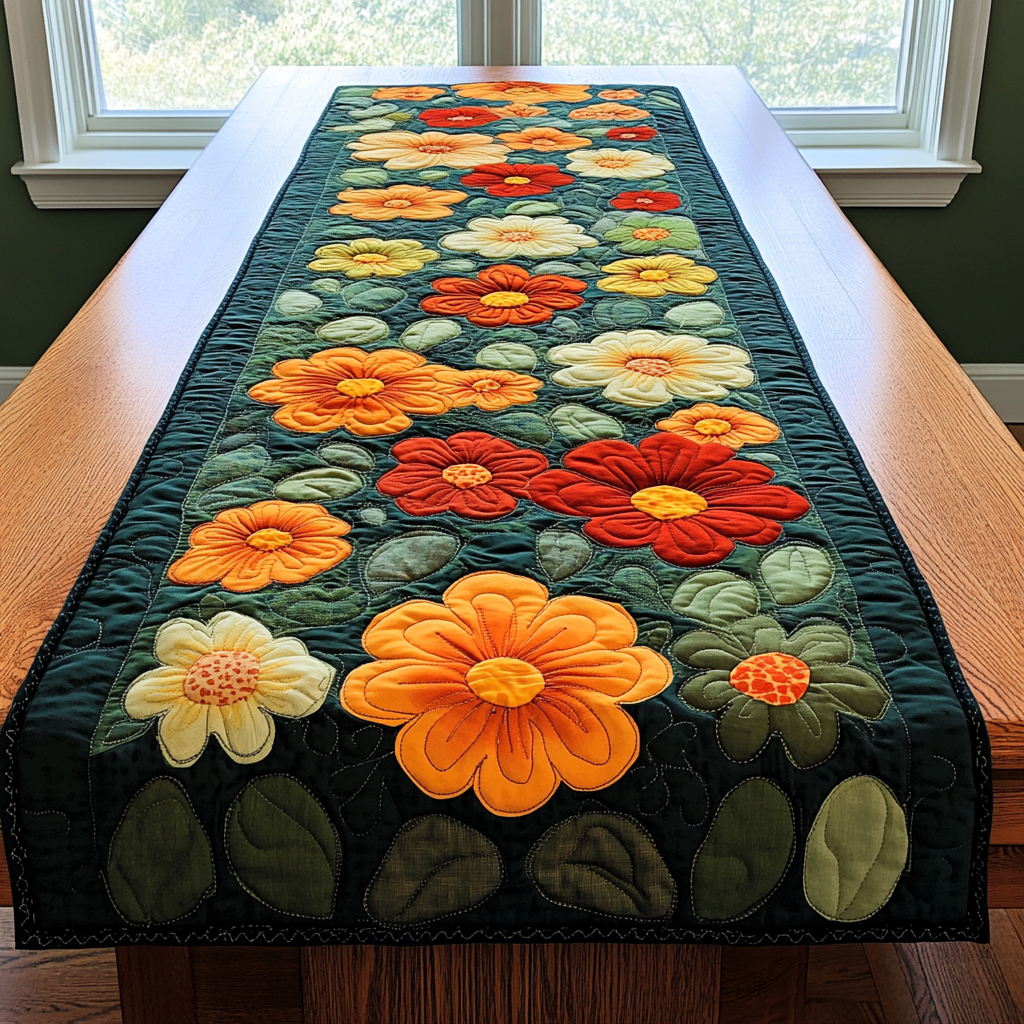 Floral Breeze Quilted Table Runner NCU0DK6112