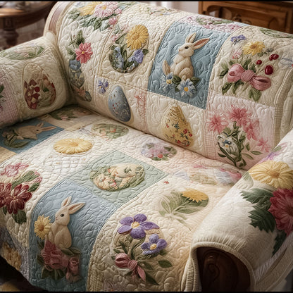 Floral Bunny Dream Quilted Sofa Cover NCU0PT11419