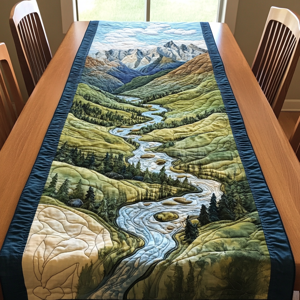Floral Cascade Quilted Table Runner NCU0DK6245