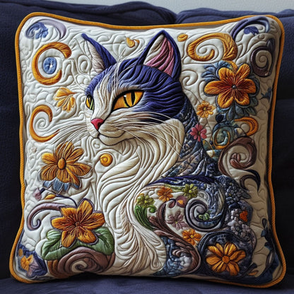 Floral Cat Quilted Pillow Case NCU0NT6276