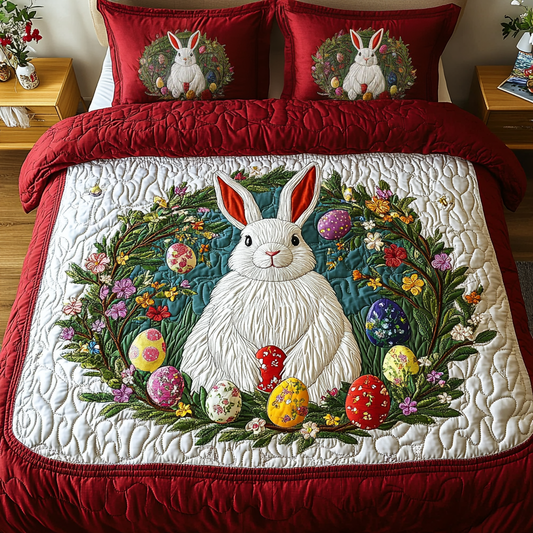 Floral Charm 3-Piece Quilted Bedding Set NCU0DK3482