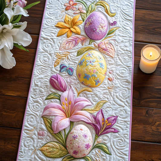Floral Charm Quilted Table Runner NCU0VH3599