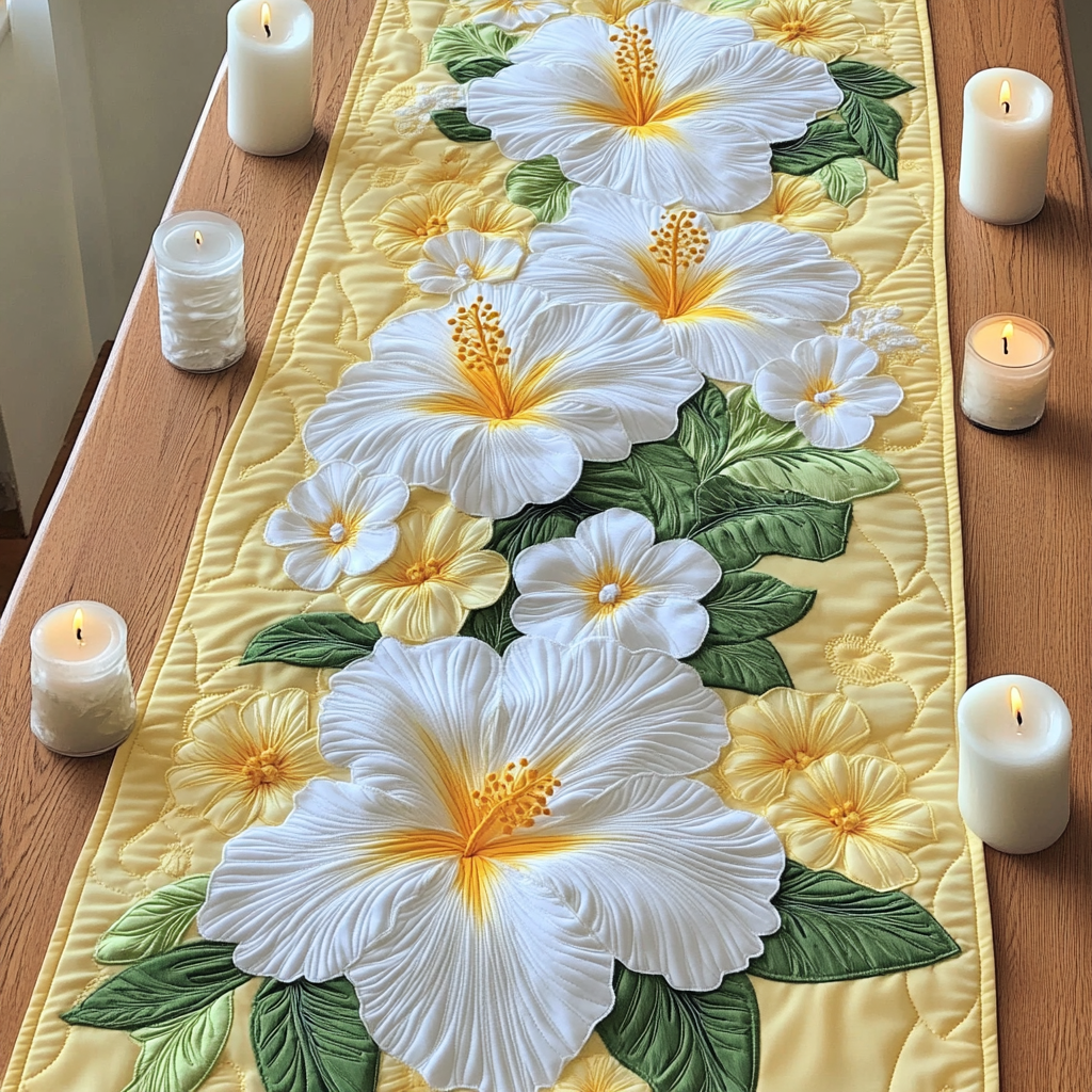 Floral Charm Quilted Table Runner NCU0VH4052