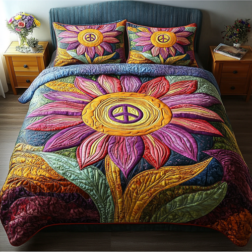 Floral Circle Quilted Bedding Set NCU0DK6386
