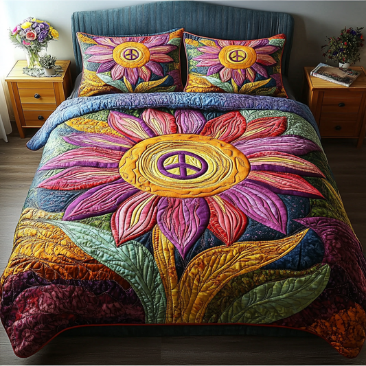 Floral Circle Quilted Bedding Set NCU0DK6386