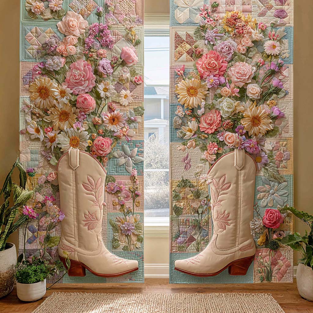 Floral Cowgirl Elegance Quilted Curtains NCU0XD2139