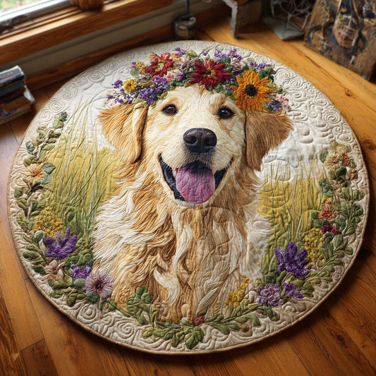 Floral Crown Quilted Round Mat NCU0TV469