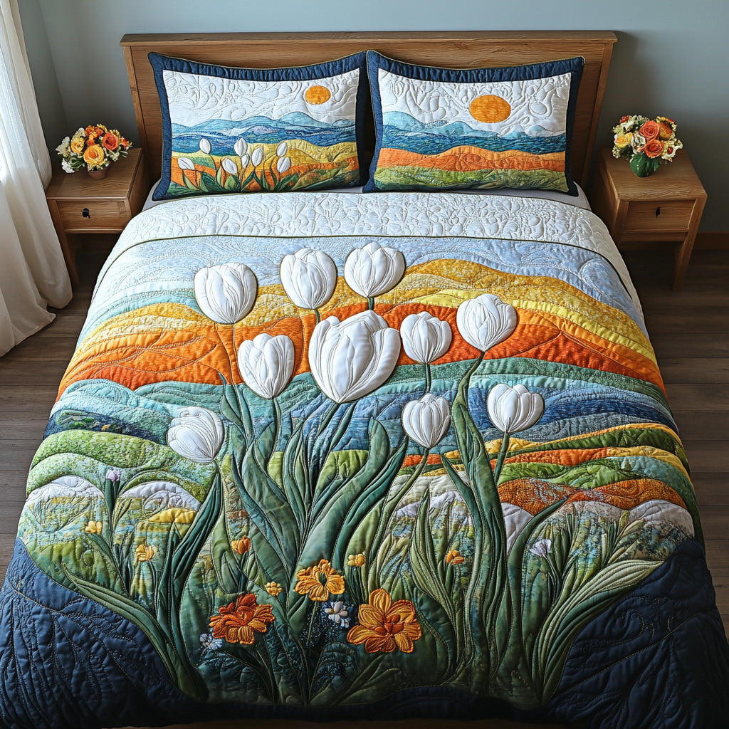 Floral Dawn 3-Piece Quilted Bedding Set NCU0DV6620