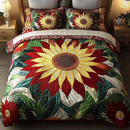 Floral Delight 3-Piece Quilted Bedding Set NCU0DK3630