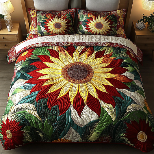Floral Delight 3-Piece Quilted Bedding Set NCU0DK3630