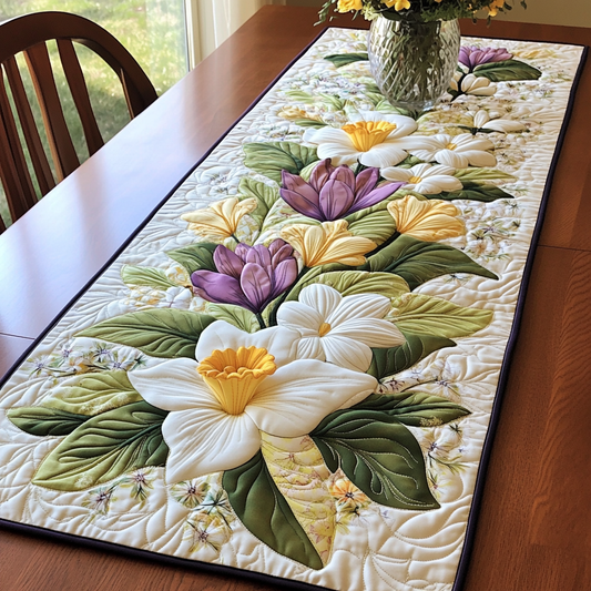 Floral Delight Quilted Table Runner NCU0VL1548