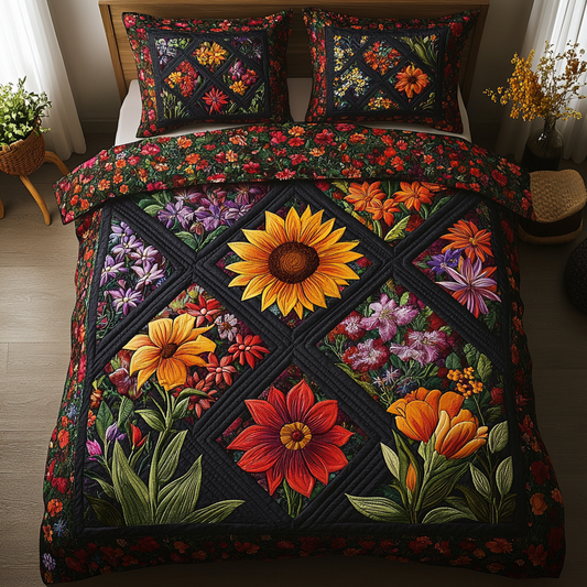 Floral Dream 3-Piece Quilted Bedding Set NCU0DK6062