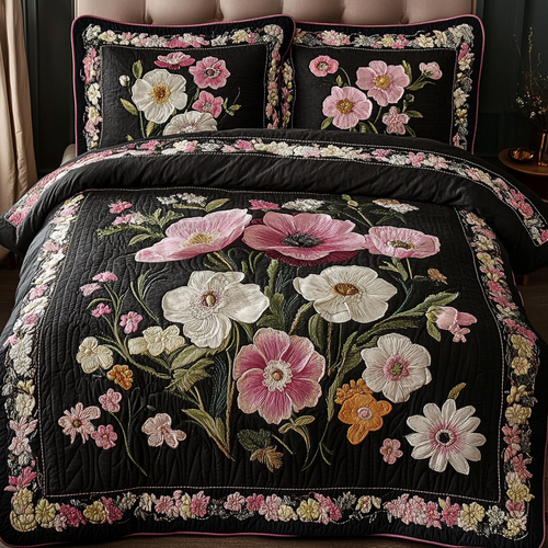 Floral Dream 3-Piece Quilted Bedding Set NCU0VH4825
