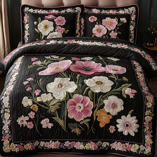 Floral Dream 3-Piece Quilted Bedding Set NCU0VH4825