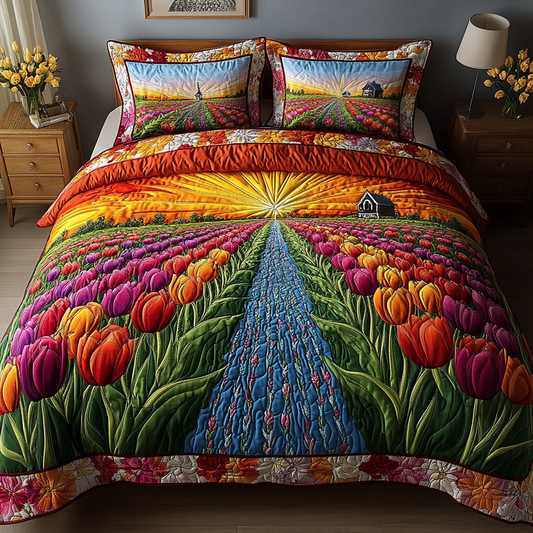 Floral Dream 3-Piece Quilted Bedding Set NCU0VL2032