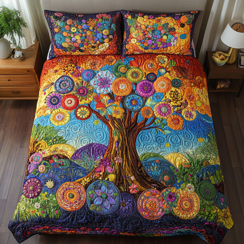 Floral Dreams 3-Piece Quilted Bedding Set NCU0VH2588