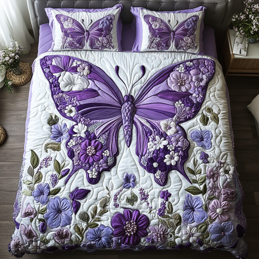 Floral Drift 3-Piece Quilted Bedding Set NCU0VH5830