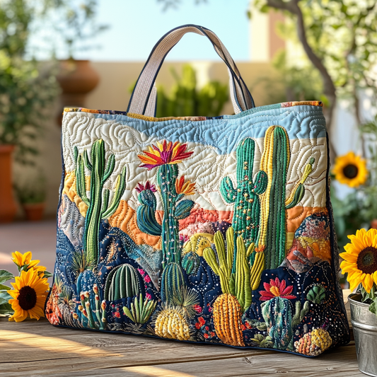 Floral Dunes Quilted Tote Bag NCU0VL2801
