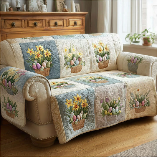 Floral Egg Fantasy Quilted Sofa Cover NCU0PT11374