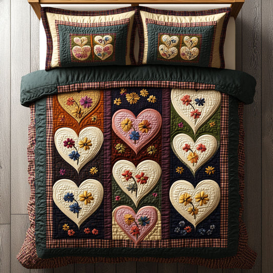 Floral Embrace 3-Piece Quilted Bedding Set NCU0PT3713