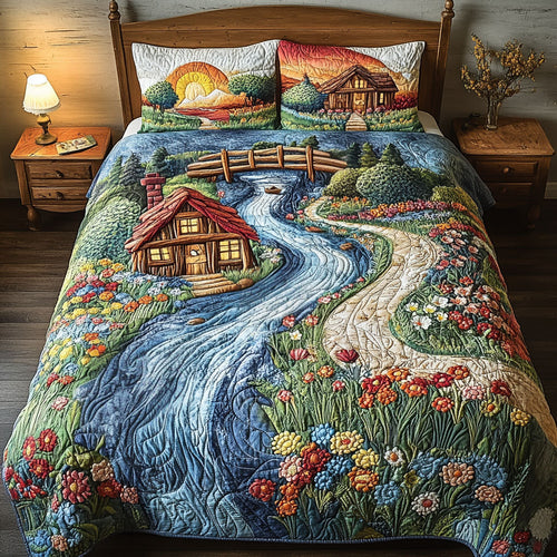 Floral Escape 3-Piece Quilted Bedding Set NCU0PT5774