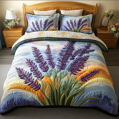 Floral Essence 3-Piece Quilted Bedding Set NCU0DK6869