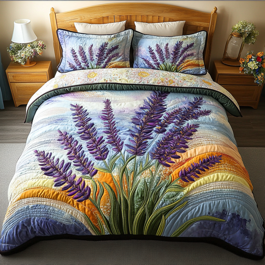 Floral Essence 3-Piece Quilted Bedding Set NCU0DK6869