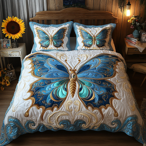Floral Fantasy 3-Piece Quilted Bedding Set NCU0VL1649