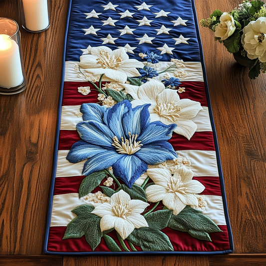 Floral Fantasy Quilted Table Runner NCU0VH4480