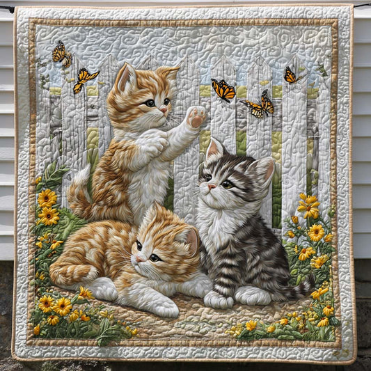 Floral Feline Quilted Blanket NCU0NT8912
